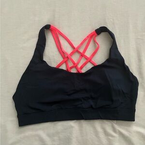 Forever 21 Black and Neon Pink Sports Bra